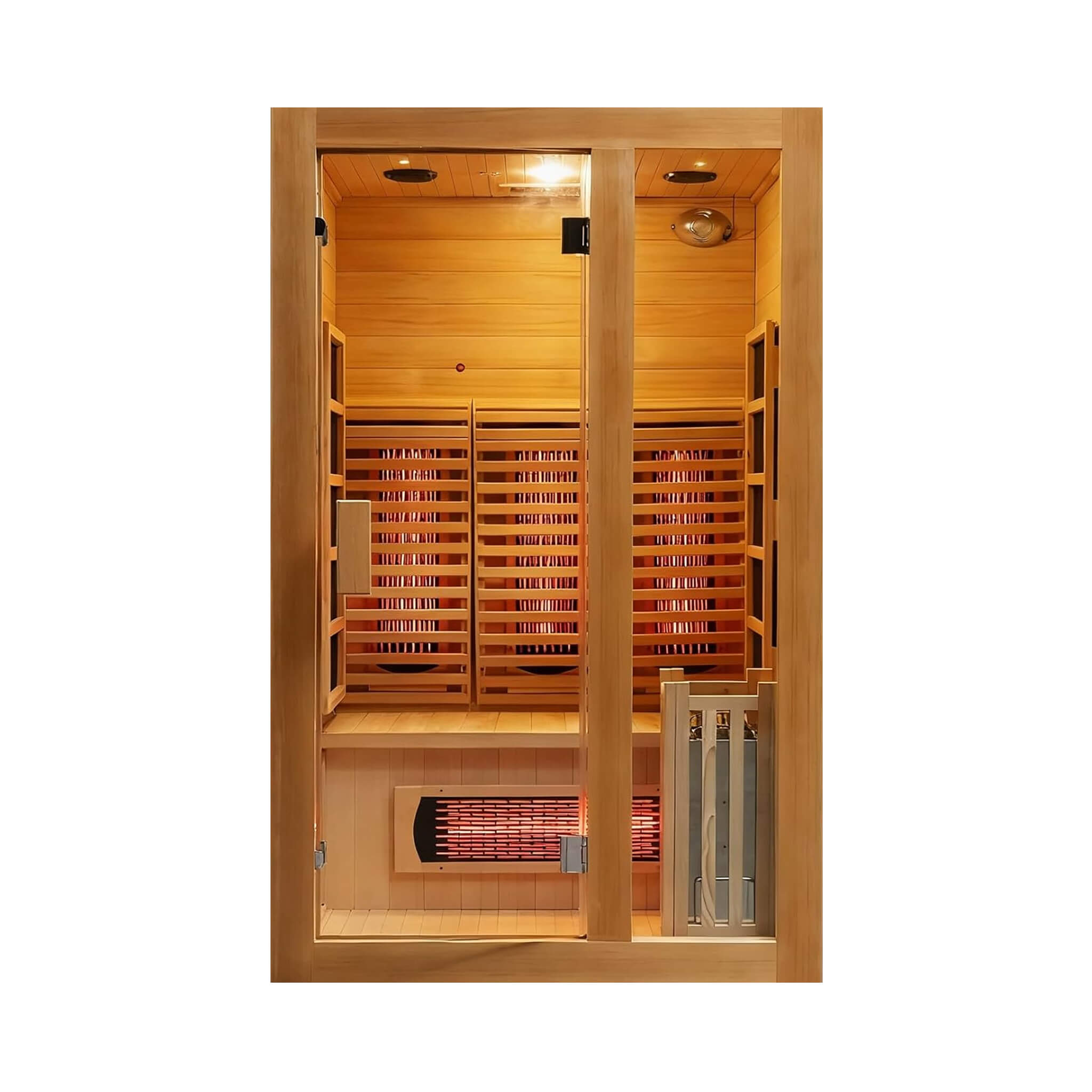 Rövia Luma 2-Person Indoor Hybrid Sauna Room With Infrared And 3.5KW Steam Heaters (SAK83750)